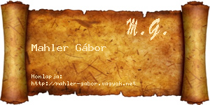 Mahler Gábor névjegykártya