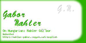 gabor mahler business card